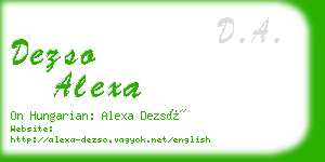 dezso alexa business card